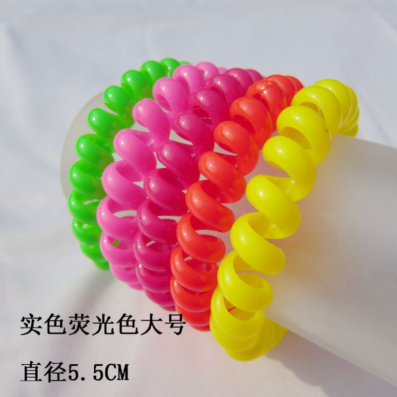 Picture of Candy Color Bold Bracelet Telephone Line Hair Ring Extra Large Rubber Band South Korea Headwear Hair Accessories Headband Spring Ring