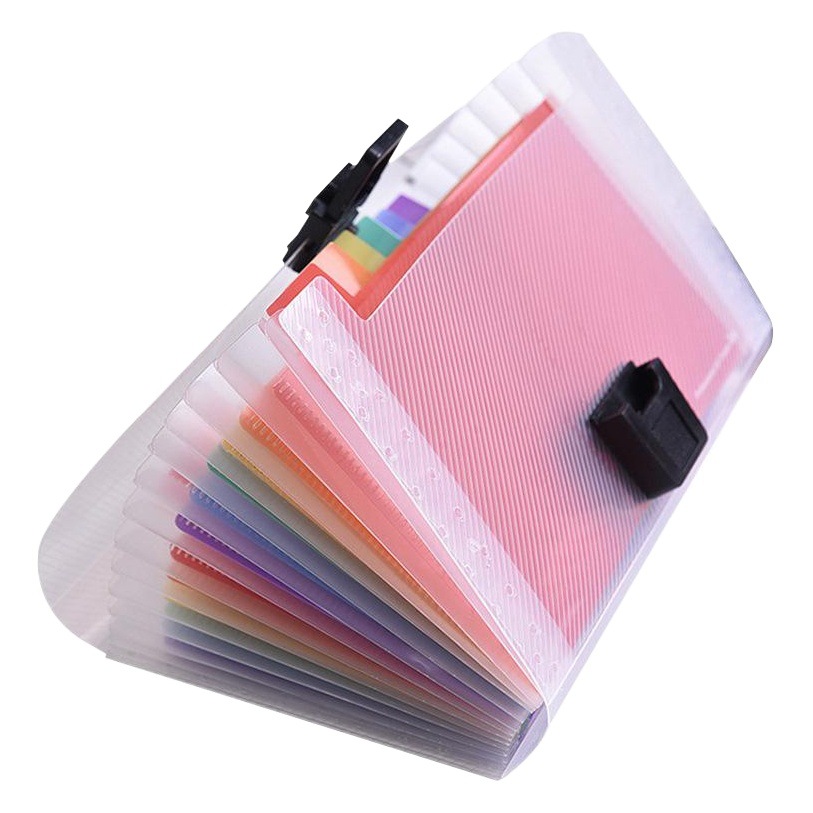 Picture of Rainbow organ bag folder file clip plastic rope bundle office A6 mini bill bag 13 storage clip wholesale