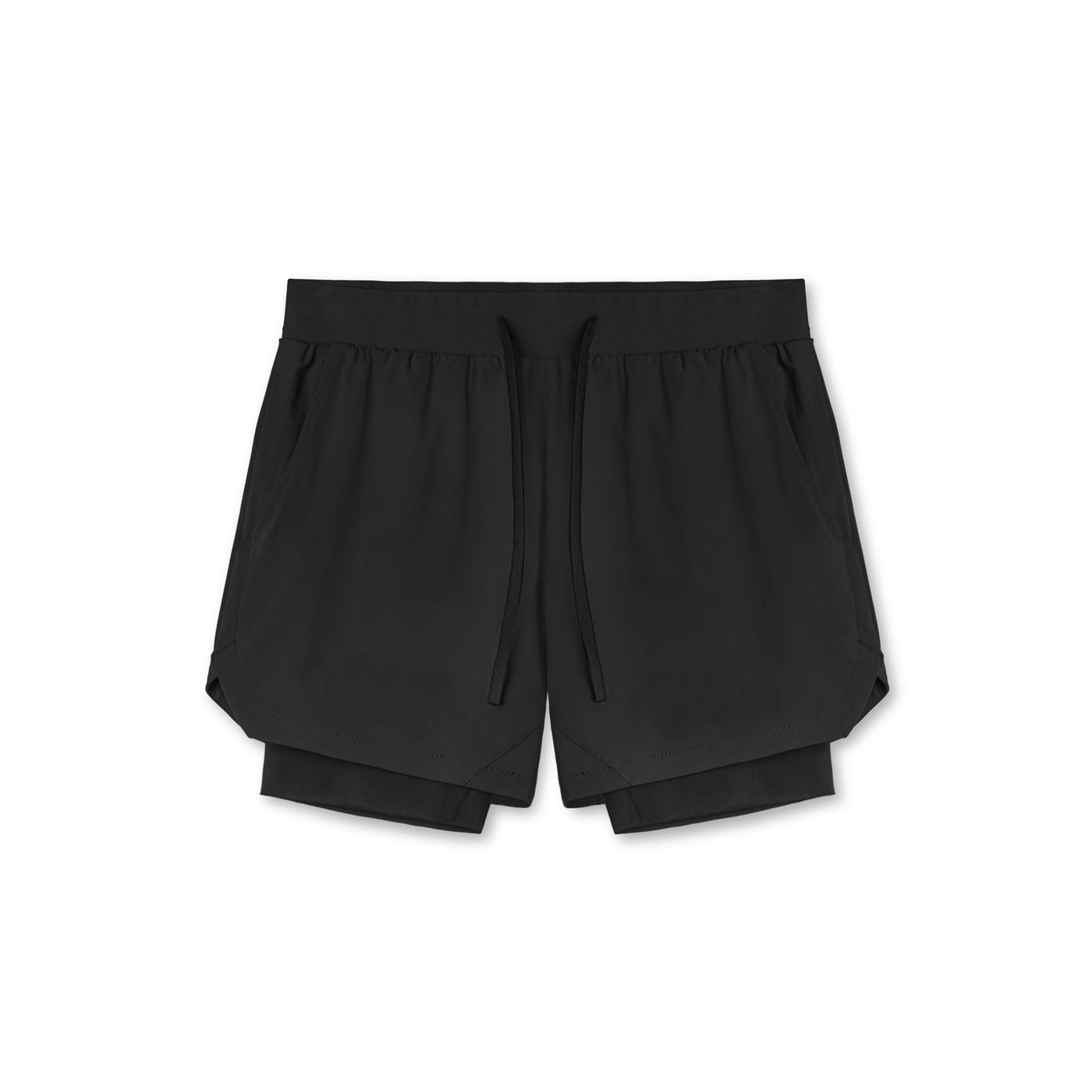 Picture of European size fitness sports shorts men's nylon running muscle training stretch quick-drying American double-layer basketball shorts summer