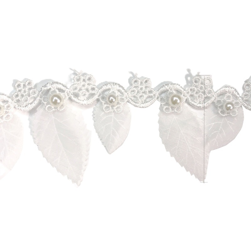 Exquisite Polyester Embroidery Beads Lace Flowers DIY Material Jewelry Necklace Wedding Dress Accessories Leaf Bar Code Lace