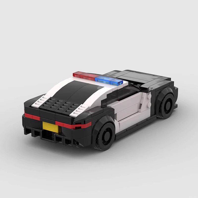 Picture of Compatible with Lego MOC building blocks small particles BMW M8 police car racing series 8 grid car puzzle assembled children's toys