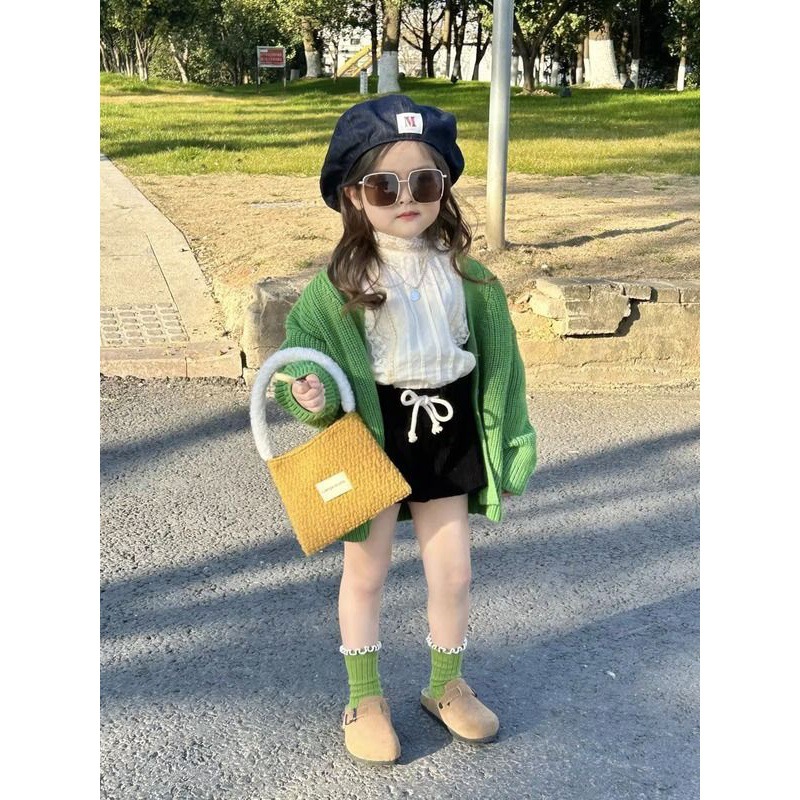 Picture of [in stock] South Korea children's clothing spring and autumn girls' sweater baby girl green coat children's coat sweater