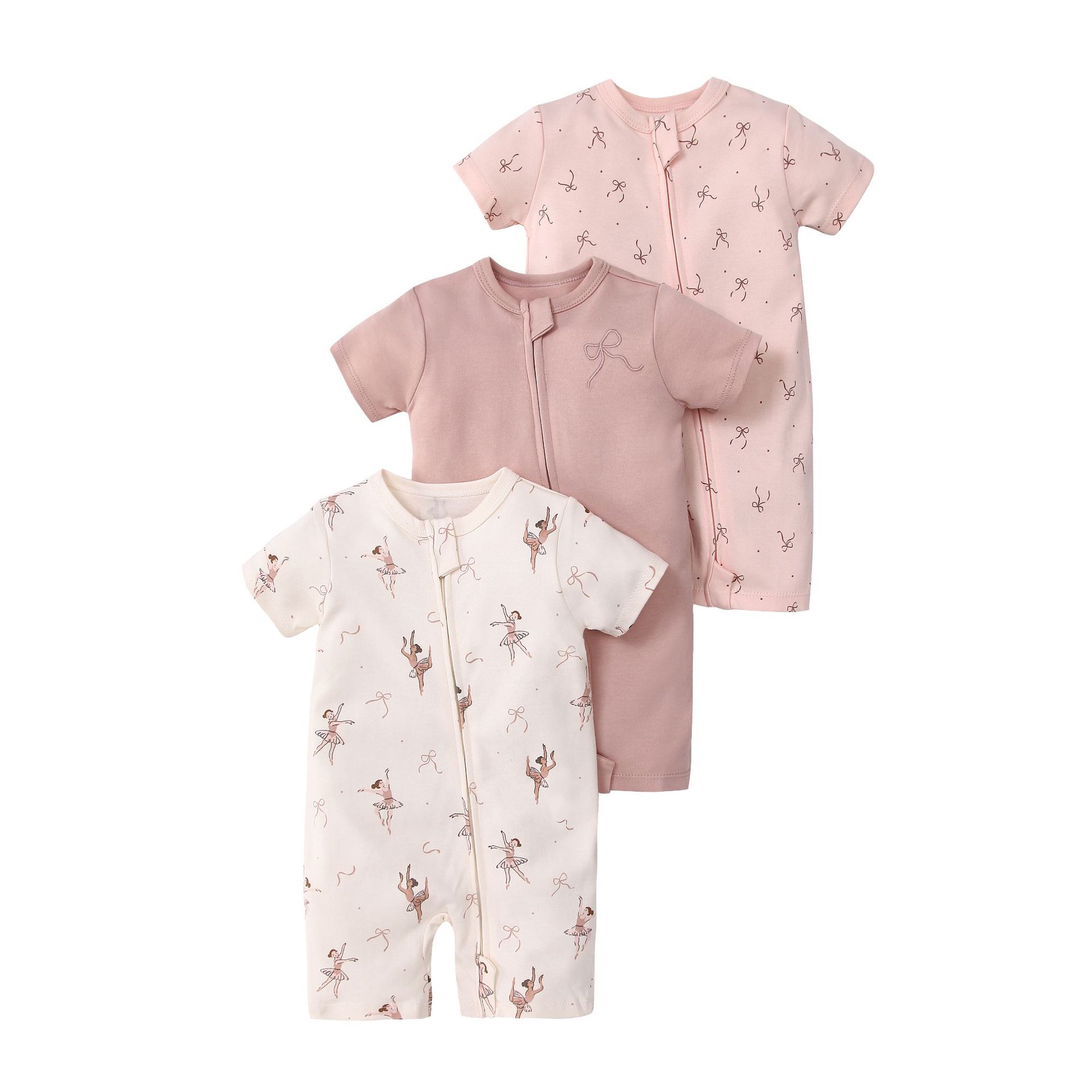 Foreign trade children's clothing summer baby jumpsuit short sleeve double zipper climbing clothing newborn baby gift box for cross-border