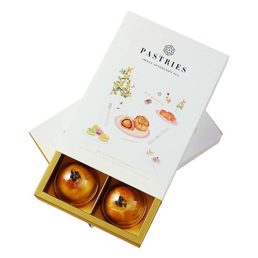 2023 new hand-painted Mid-Autumn moon cake packaging box baking handmade egg yolk crisp snow Mei Niang mung bean cake box wholesale