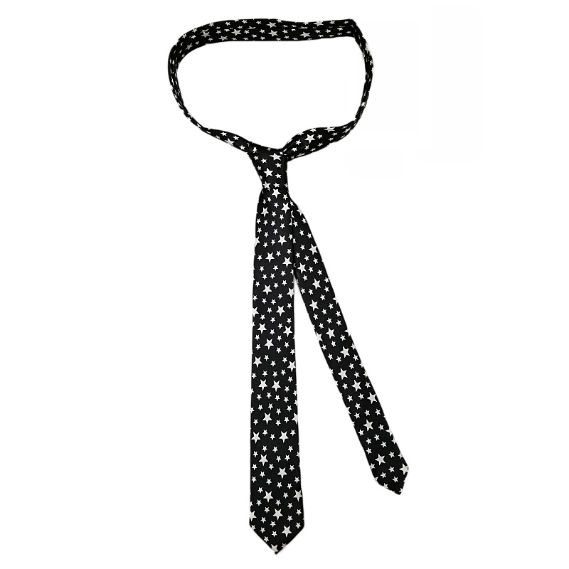 Picture of Zebra Leopard Print Love Poker Letters 5cm Matchinging Shirt Ins Student Tie Unisex Versatile Can Be Customized