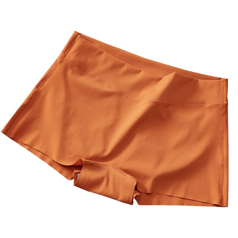 604 seamless ice silk mid-waist boxer cotton antibacterial bottom gear one-piece comfortable anti-light plus size boxer pants