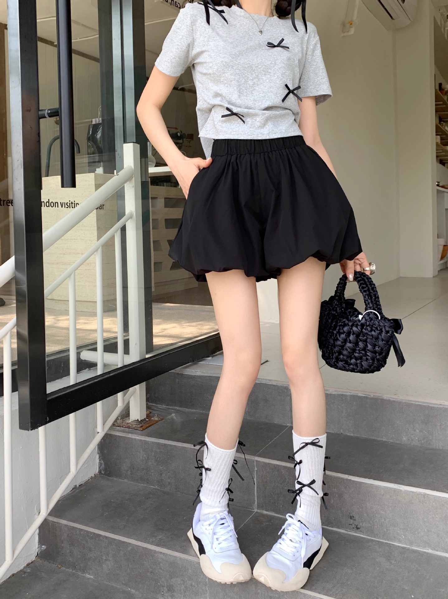 Picture of High-Waisted Lantern Pants for Women, Summer Thin Skirt Pants, 2024 New Style Culottes, Five-Point Floral Shorts, Elegant and Graceful