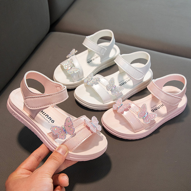 Girls' Fashion Sandals 2025 Summer Soft Sole Non-slip Princess Shoes Little Girl Baby Open Toe Sports Beach Shoes
