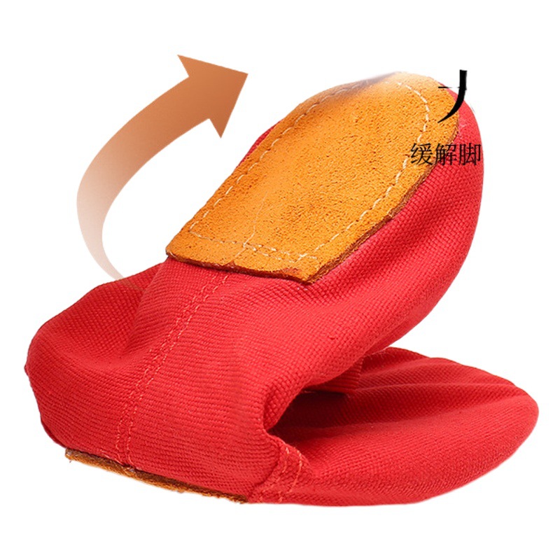 Genuine Leather Sole Teacher Dance Shoes Ballet Cat Claw Canvas Lace-Free Flat Children's Dance Shoes Breathable and Lightweight