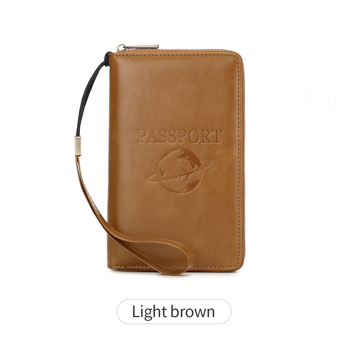 Picture of RFID Long Zipper Passport Bag Cross-border Multi-function Travel Document Air Ticket Storage Holder Large Capacity Passport Wallet