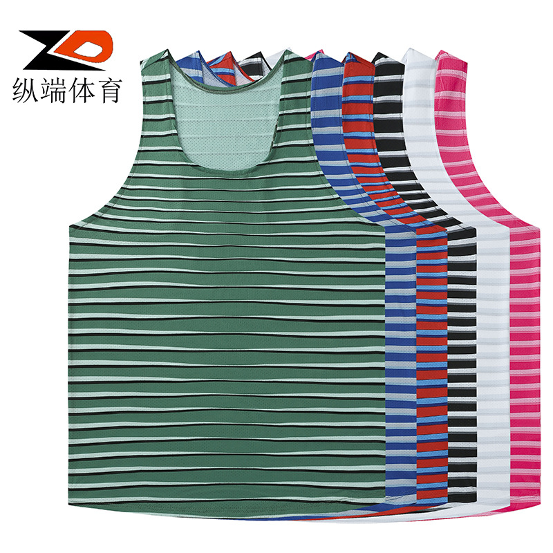 ZD longitudinal end men's track and field marathon running vest sports quick-drying breathable ultra-light mesh training suit