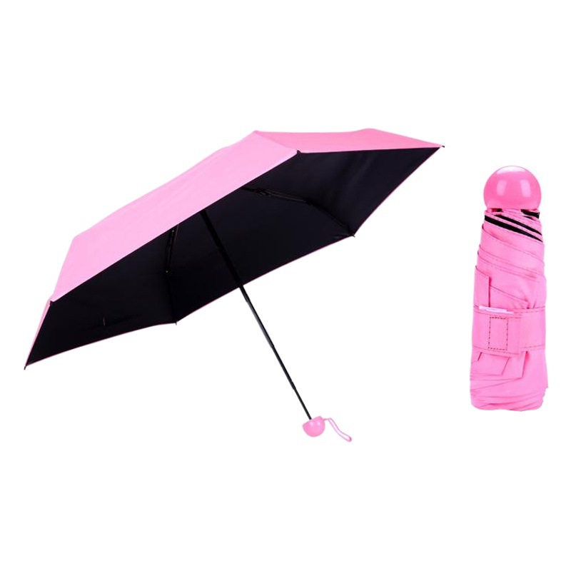 Sun Umbrella 50% Fold Black Rubber Umbrella Ultra Light Mini Pocket Sunscreen Sunshade Umbrella Sunny Rain Advertising Gift 50% Fold