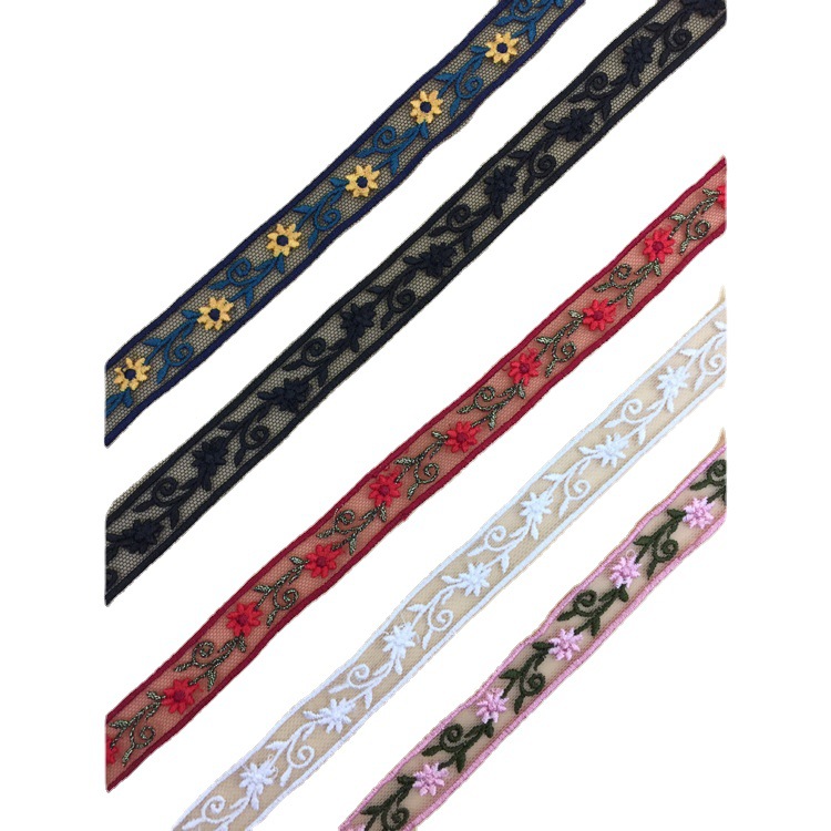 1.5CM explosions exquisite polyester silk lace embroidery barcode lace in stock wholesale clothing accessories curtain accessories
