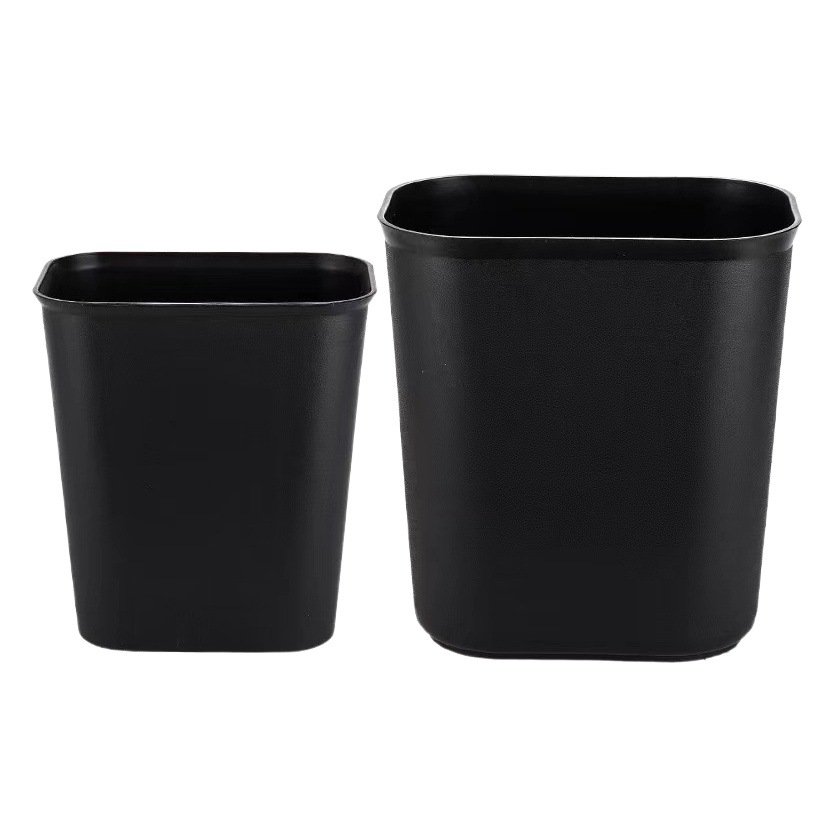 8L Square Small Trash Can Hotel Room Household Plastic Small Trash Can Kitchen Square Pressure Ring Thickened Trash Can