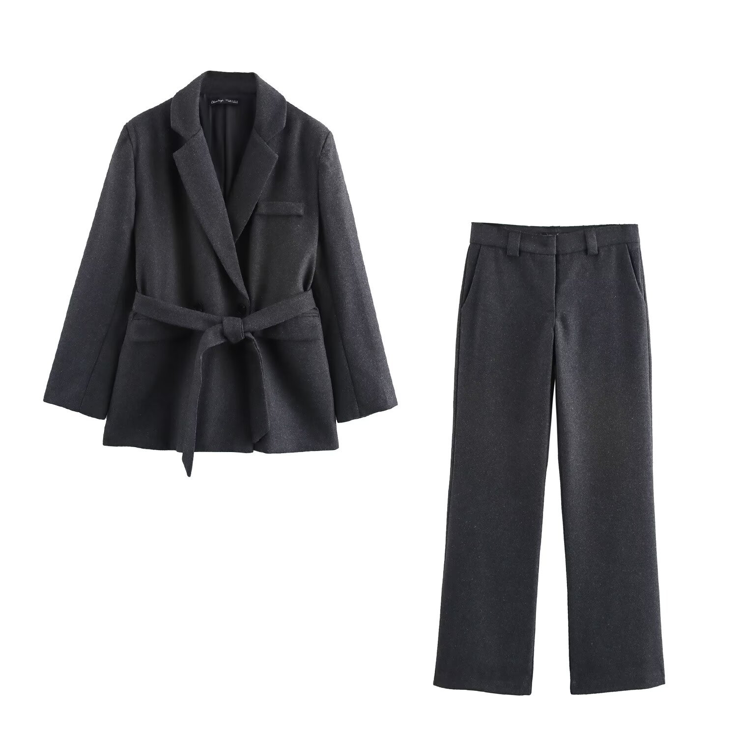 ZA cross-border women's clothing wholesale new belt suit jacket wide leg pants suit 3736248 3736259