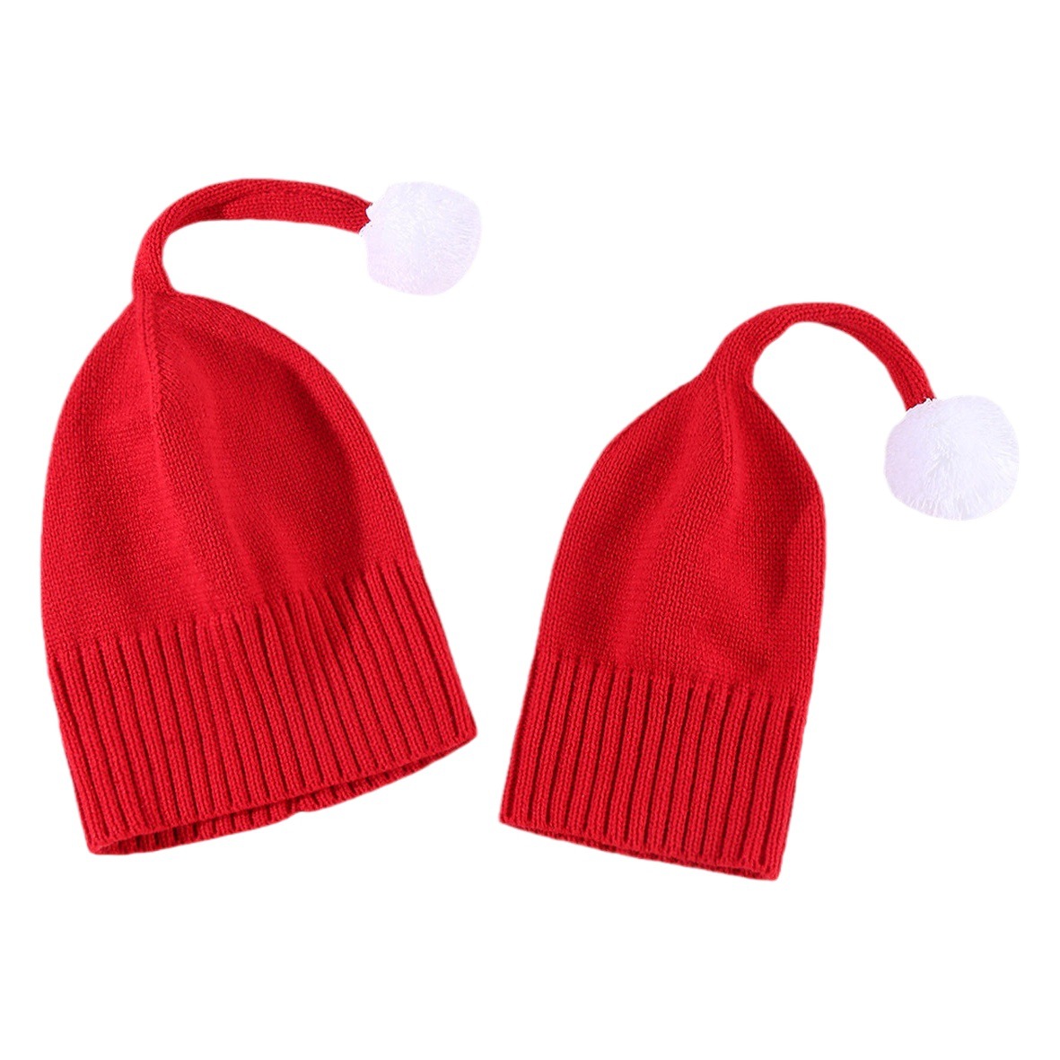 Autumn and winter new children's Christmas hat boys and girls baby parent-child warm knit hat cute wool ball wool hat wholesale