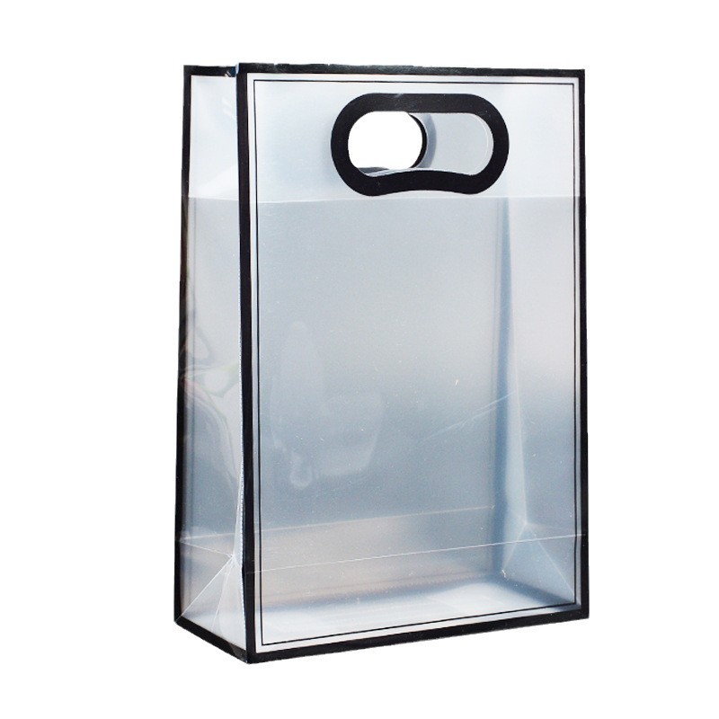 Picture of Thickened Transparent Handbag PP Plastic Bag Celebration Flower Packaging Bag Accompanying Gift High-Level Valentine's Day Gift Bag