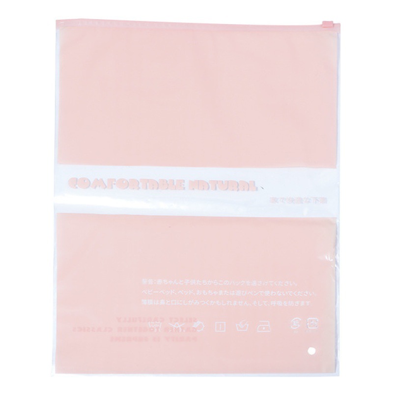 zipper bag pink ziplock bag clothing underwear socks travel storage bag pe plastic zipper bag in stock