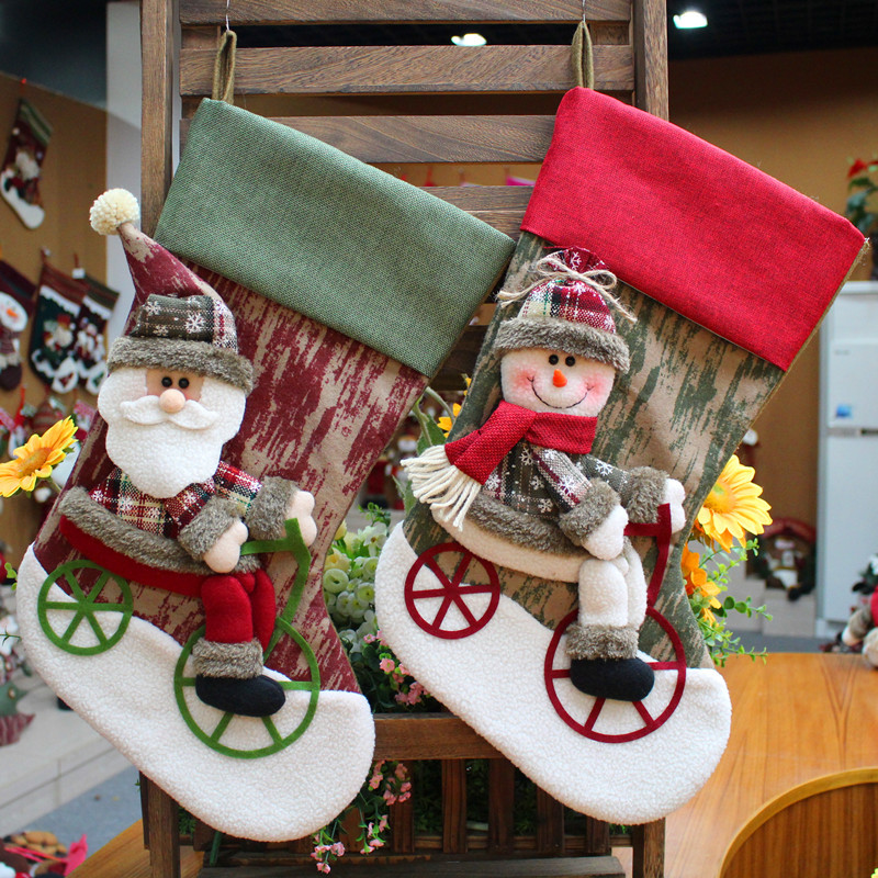 Christmas Sock Gift Bag Santa Claus Candy Bag Three-Dimensional Doll Christmas Decoration Christmas Sock Gift Bag