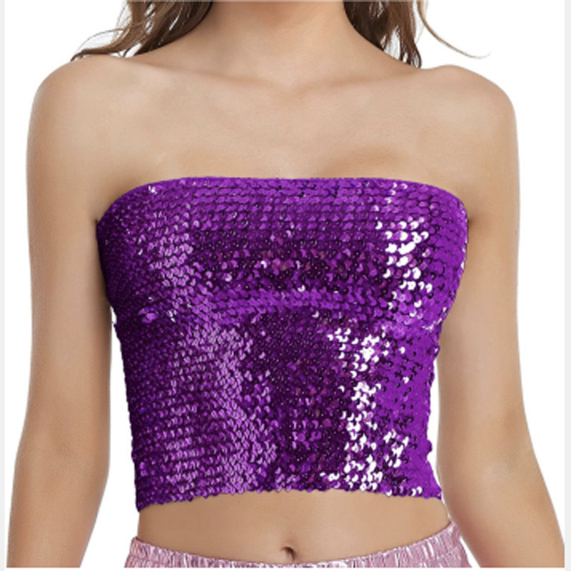 Picture of European and American sequins wrapped chest DS costume party performance tube top Amazon explosion top cross-border women's top