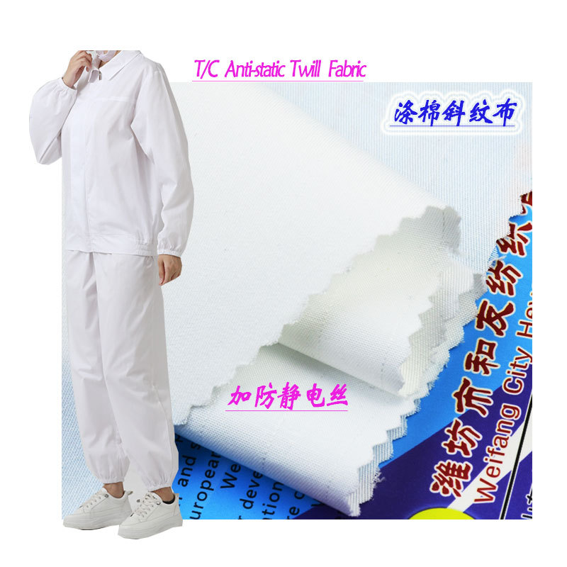 Anti-Static Polyester-Cotton Twill Fabric Doctor White Coat Laboratory Lab Coat Nurse Uniform Overalls Fabric