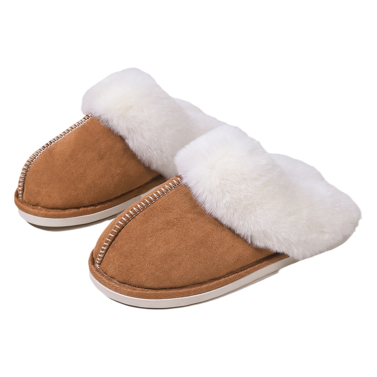 Cross-Border Standard Large Plush Slippers for Home Use, Warm and Non-Slip Cotton Slippers, Indoor Fleece-Lined and Thickened Cotton, Cross-Border Hot Sale