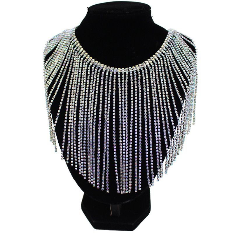 Tassel crystal diamond chain dress shoulder clothing accessories code chain wedding dress handmade claw drill chain manufacturers wholesale