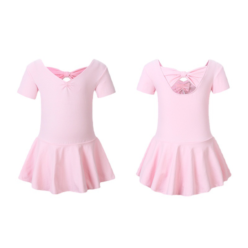 Picture of Children's Dance Clothes Back Butterfly Girls Short-sleeved Ballet Dance Practice Clothes Performance Test Dancing Clothes Foreign Trade