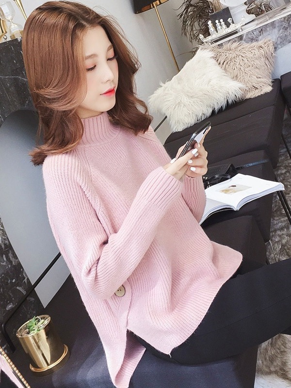 Picture of Autumn and Winter 2024 New Women's Half Turtleneck Sweater Women's Pullover Loose Korean Style Knitted Bottoming Shirt Outer Top