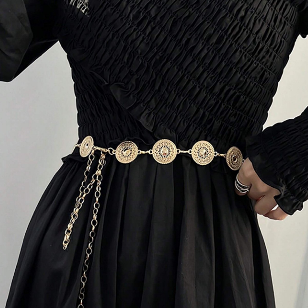 High-End Retro Dress Waist Chain Women's Fashion Accessories Sweater Belt Decorative Chain [Free Xiyin Label]