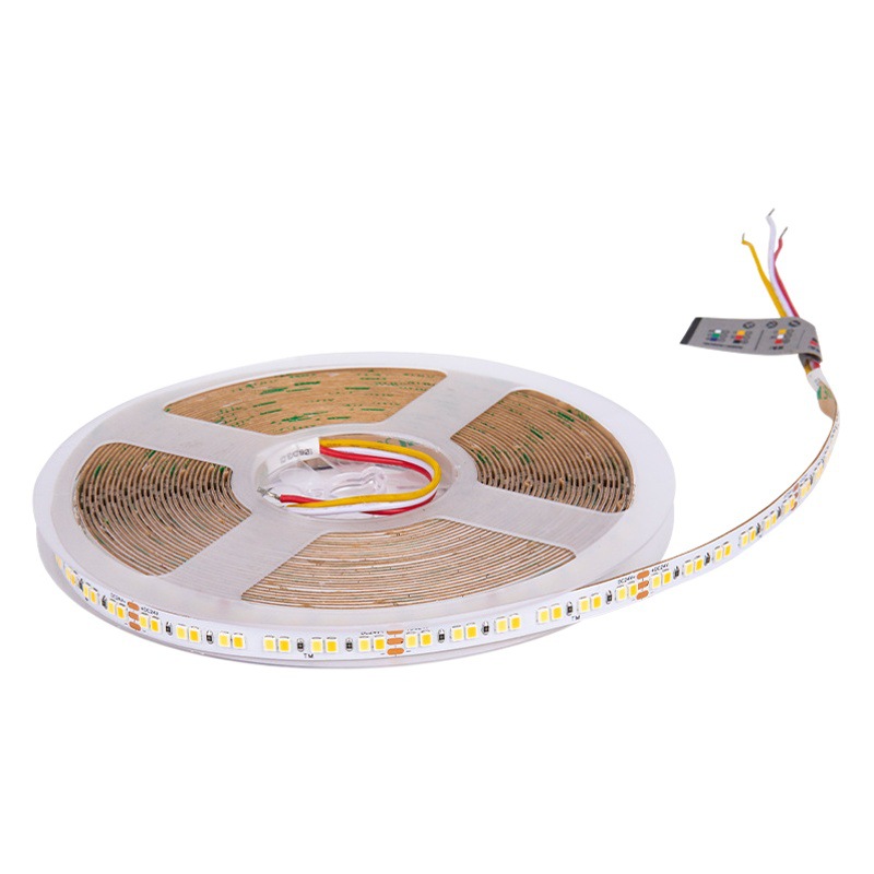 Full Spectrum 24V Cob Light Strip, Three-Color Intelligent Dimming and Color Adjustment, Low-Voltage Linear Light, Flicker-Free Ceiling Soft Light Strip