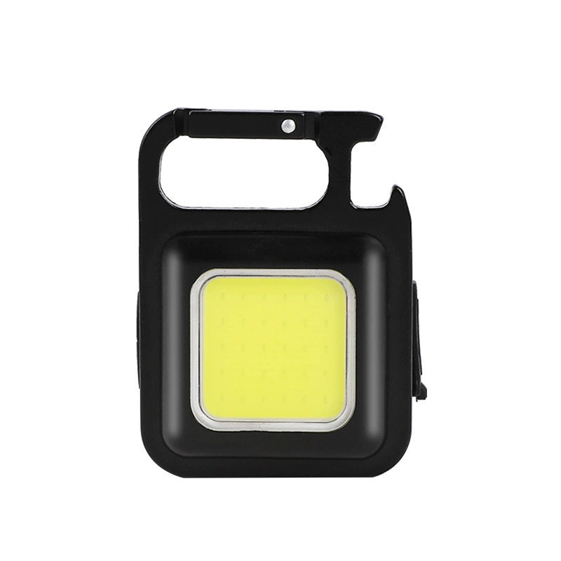Picture of Cross-border keychain light outdoor double light source strong light mini flashlight cap clip light self-defense work red and blue warning light