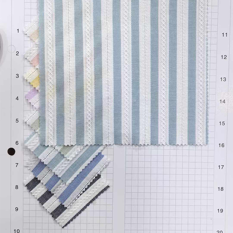 Xiaojun textile new Chinese fabric cotton gauze striped jacquard fabric shirt dress children's clothing lift