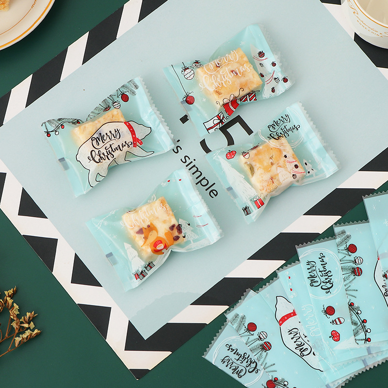New Snowflake Crisp Packaging Bag Machine Sealed Candy Fruit Transparent Baking Packaging Cookies Single Small Milk Jujube Plastic Bag