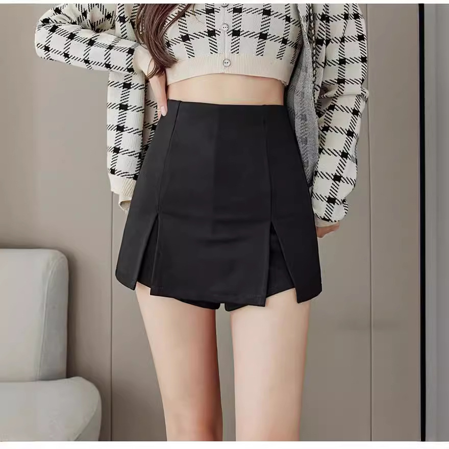 Women's skirt chubby girl plus size high waist hip split A- line skirt sexy casual hot pants for hot girls
