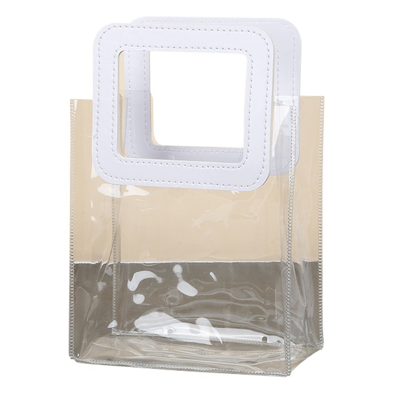 In-Stock Pvc Transparent Tote Bag Custom Plastic Small Bag Gift Wedding Candy Packaging Favor Gift Bag