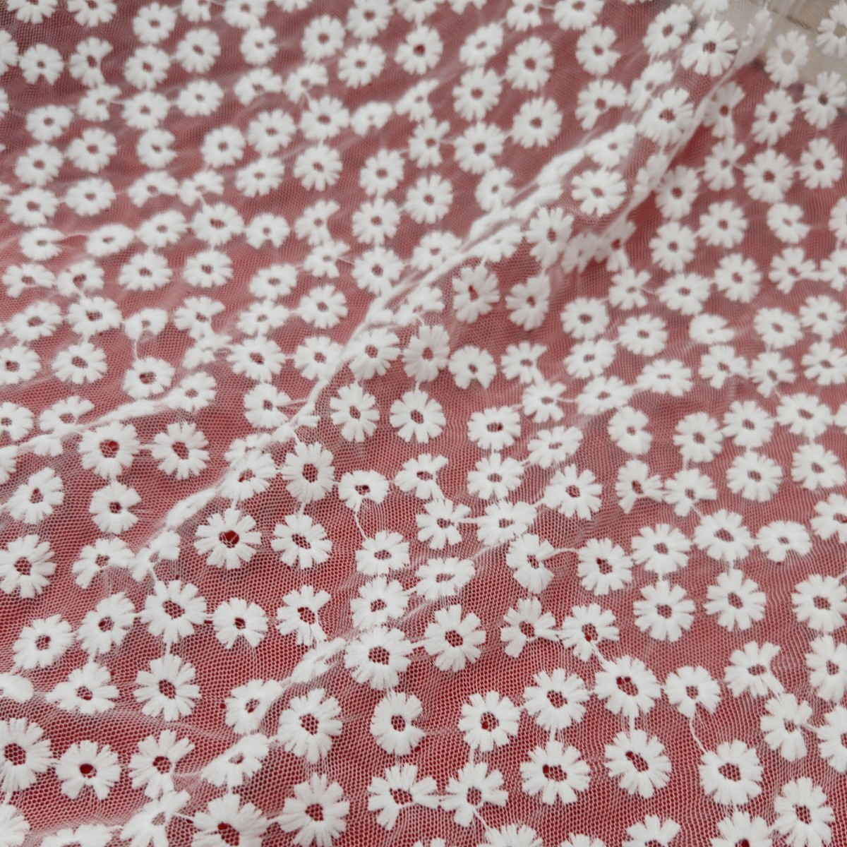 Water-soluble milk silk fabric lace daisy nylon mesh clothing apparel handmade DIY accessories lace fabric