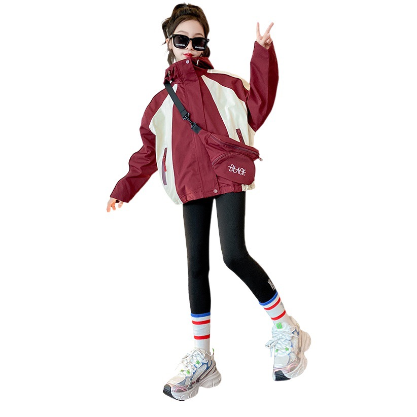 Girls' Jackets Children's Windbreakers 2025 Spring Girls' Spring and Autumn Korean Style Trench Coats Children's Lightweight Trendy Tops