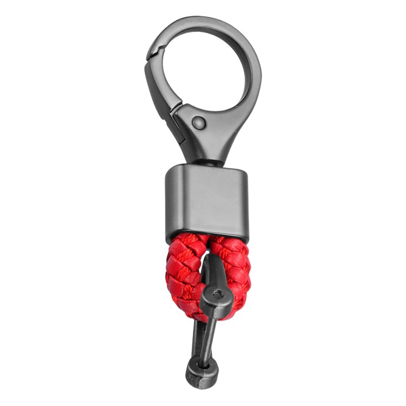 Keychain Car hardware woven rope metal high-end pendant men and women couple Microfiber leather wear-resistant Accessories Wholesale