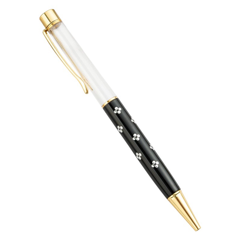 Cross-border stationery creative DIY empty pen printing LOGO crystal diamond pen advertising pen metal rotary ballpoint pen