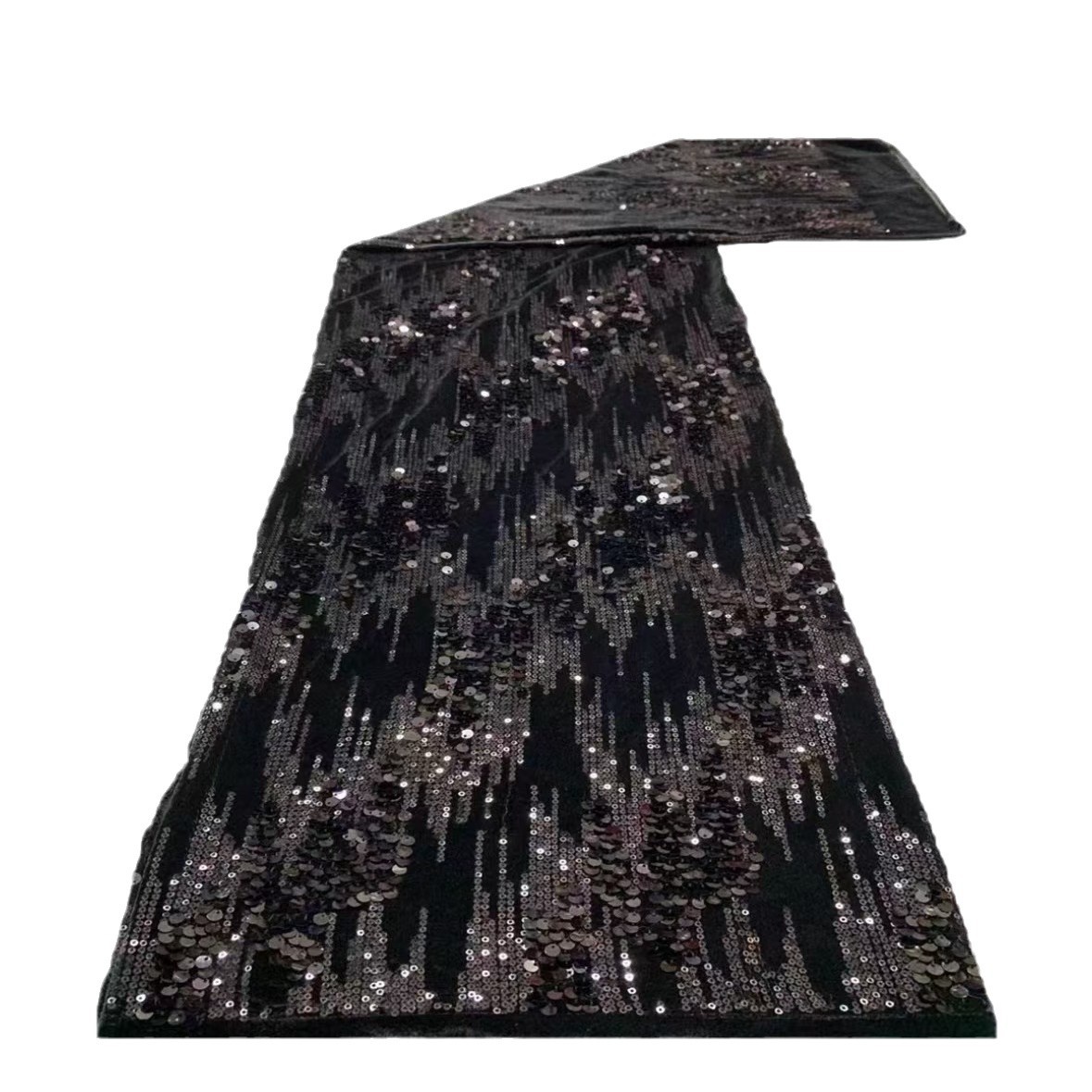 Picture of 3 7mm flannel bottom sequins embroidered heavy fabric coat wedding dress down jacket stage dress women's beads fabric
