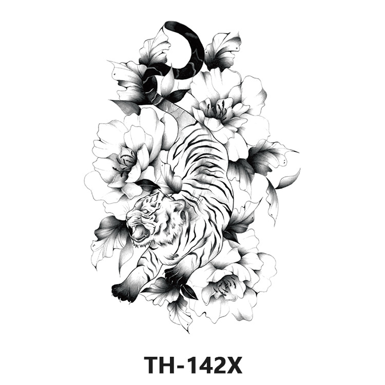 Picture of Cross-Border Manufacturer Wholesale Cartoon Color Tattoo Stickers Unicorn Black and White Animal Tiger Waterproof and Sweatproof Tattoo Stickers