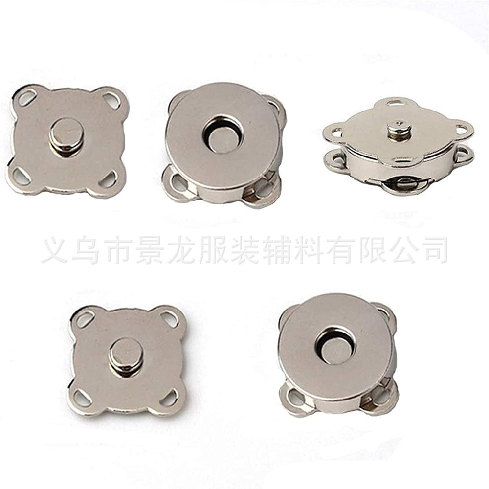 Factory wholesale hand-stitched plum blossom strong magnetic buckle luggage wallet invisible buckle anti-light absorption iron buckle hidden buckle