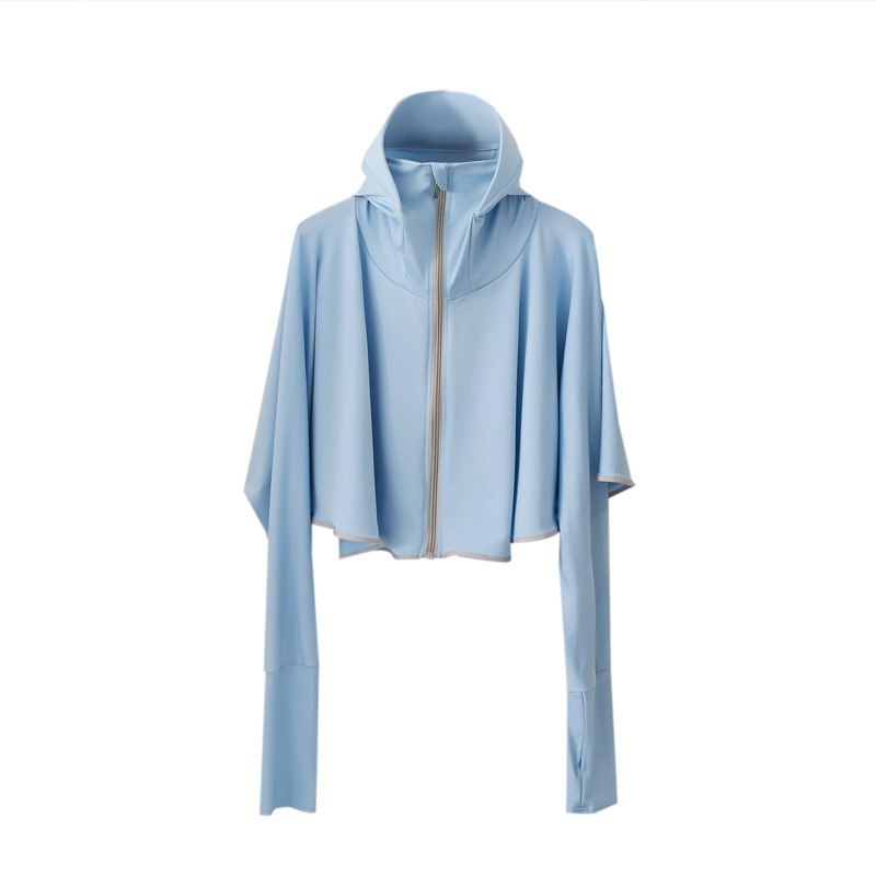 Picture of Summer Sun Protection Clothing Women's Ice Silk Capes Large Hat-brim Shawl Blouse Cycling Sun Protection Clothing Fashionable Loose Cycling Clothing