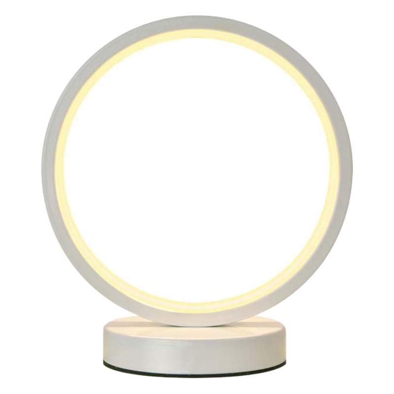 Simple modern ring table lamp circle light usb rechargeable led plug-in bedroom bedside lamp desktop decoration night light