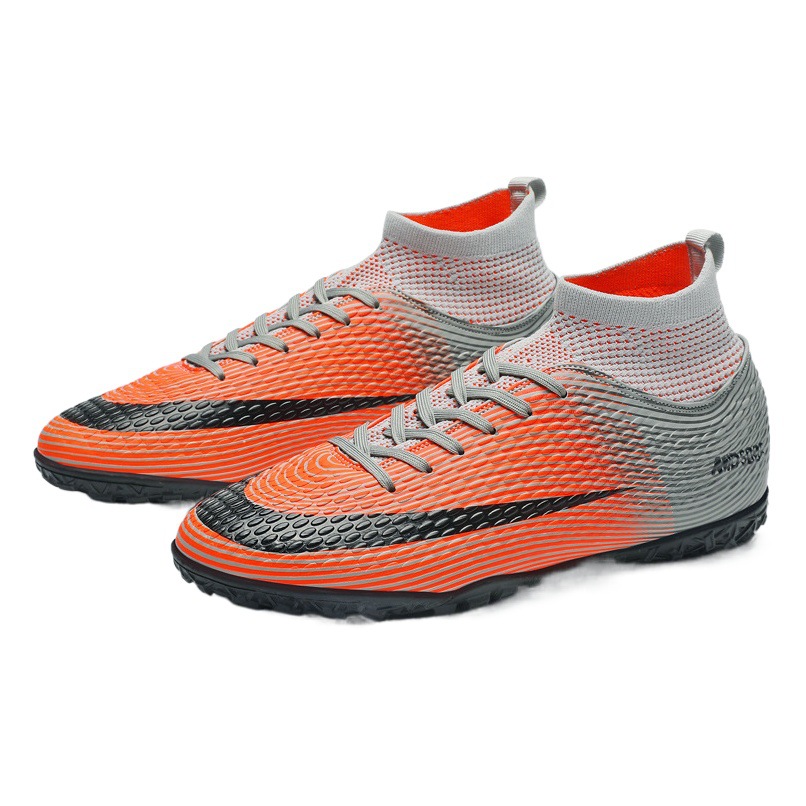 Children's football shoes men's high-top AG broken nail artificial grass competition training shoes TF broken nail girls plus size 48 47