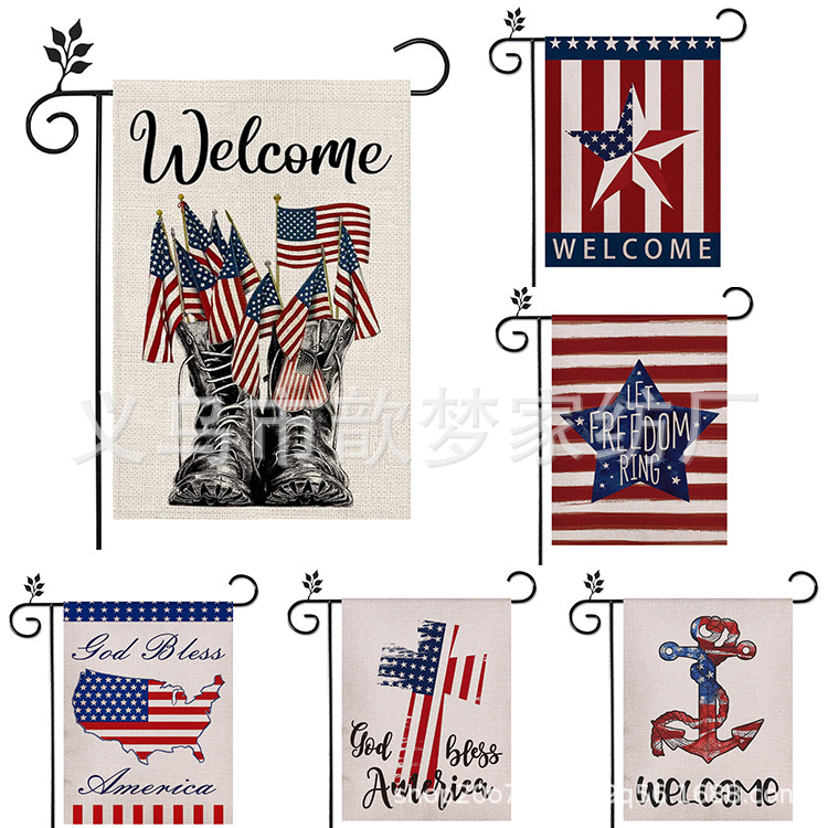 USA Independence Day Garden Flag Day Flag Celebration Courtyard Dress Up