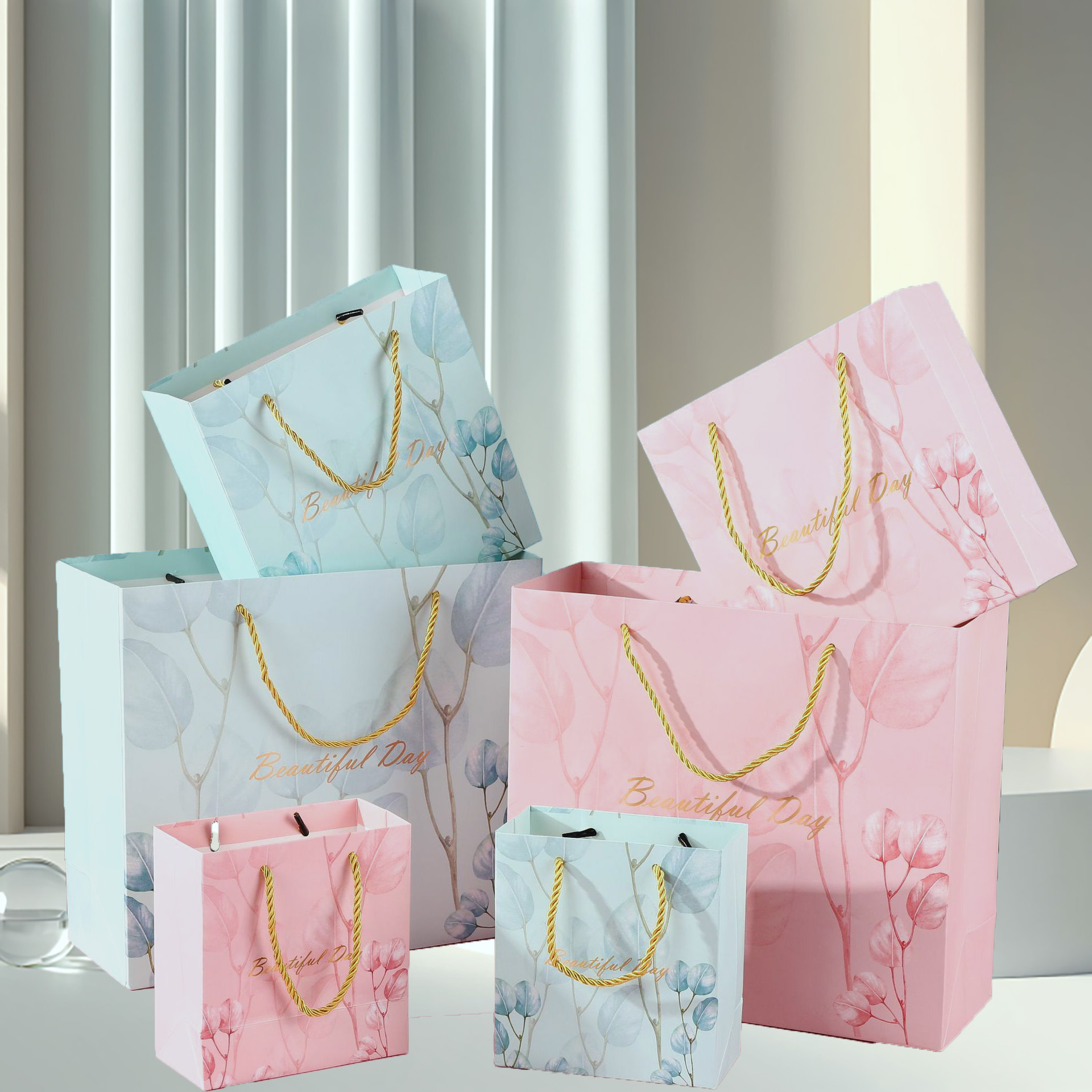 in stock White Cardboard Gift Bag Festival Universal Gift Packaging Bag Paper Bag Thick Internet Celebratory Shopping Tote Bag