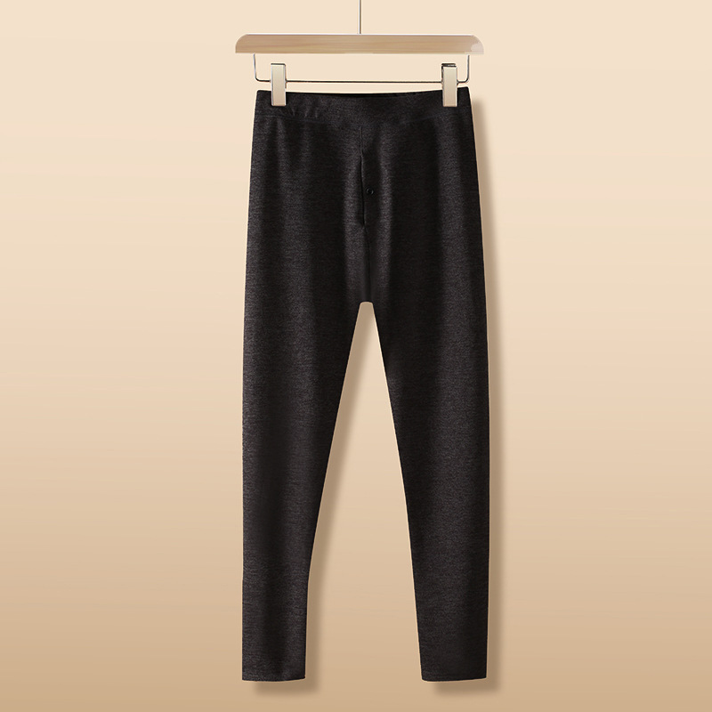 Picture of 5A antibacterial autumn and winter wear bottoming autumn pants double-sided sanding cotton wool pants thread pants wool silk men's warm pants