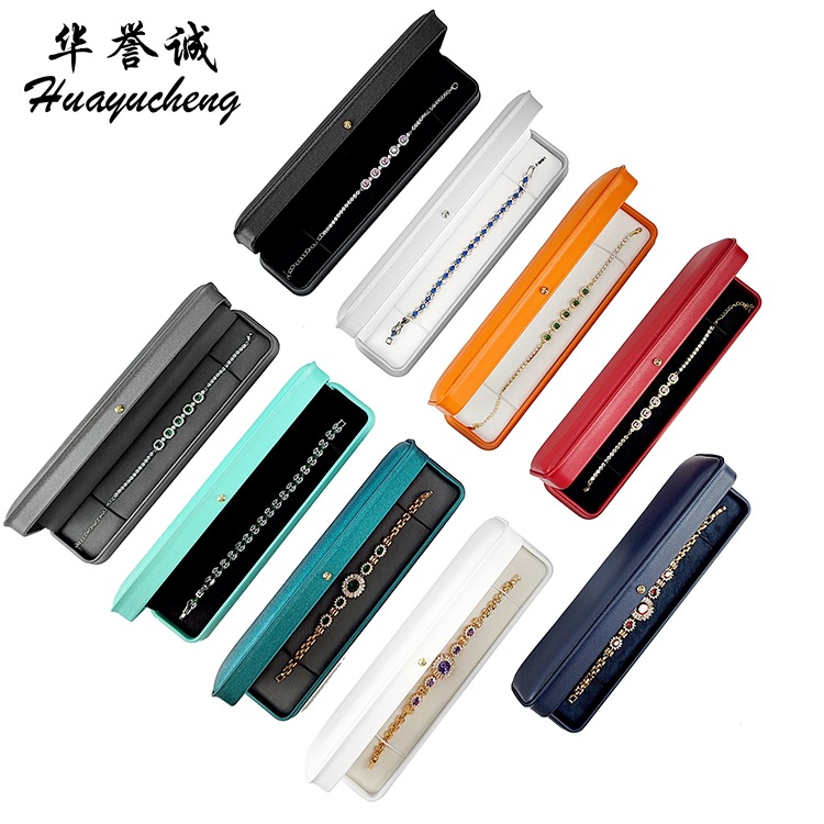 New round diamond gold buckle waist PU leather bracelet box necklace box jewelry packaging box in stock wholesale jewelry box